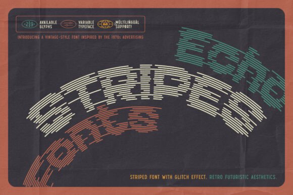 Echo Stripes: A Modern Sans Serif Font for Bold Branding
